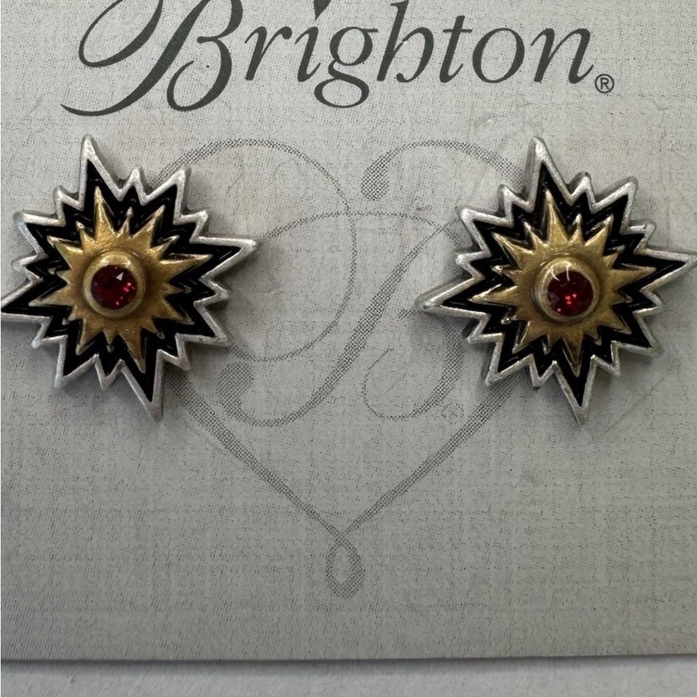 Brighton Starburst Earrings with Black, Gold, and Purple